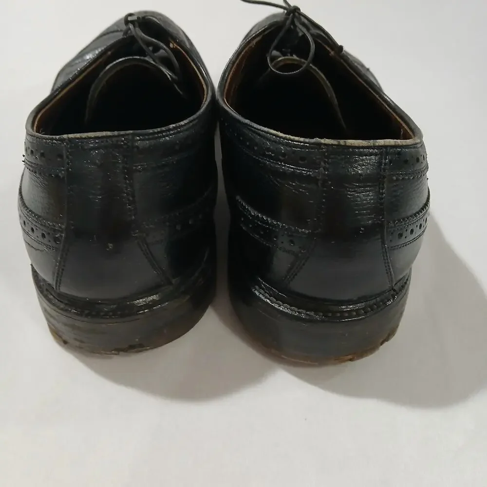 Allen Edmonds Longwing Blucher Men’s 10.5B Black Leather Dress Shoes Vintage